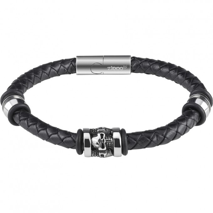 Браслет ZIPPO THREE CHARMS LEATHER BRACELET 2007172